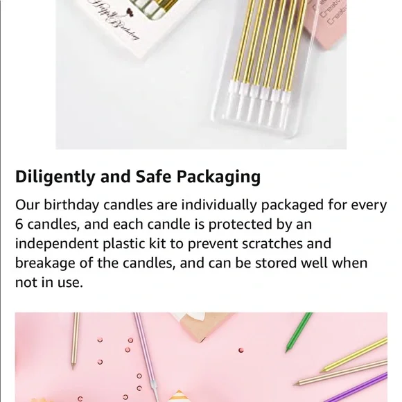 Candles-Long Thin Cake/Cupcake Candles Total 72 - Picture 13 of 13